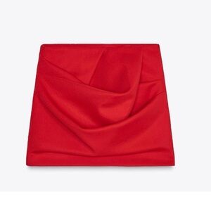 Zara Red Mini Skirt Medium EUC